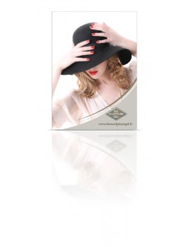 POSTER FEMME AU CHAPEAU NOIR