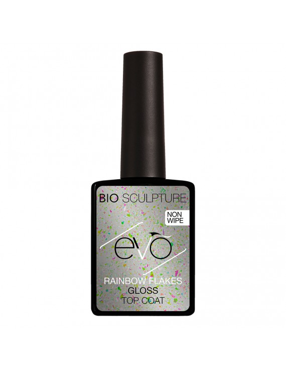 EVO RAINBOW FLAKES GLOSS TOP COAT NON-WIPE